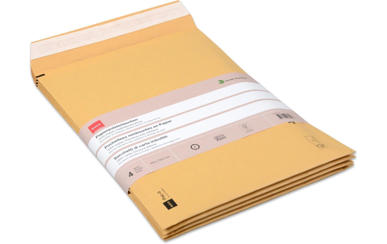 Elco Seitenfaltentasche – 250 × 350 mm, selbstklebend, Papier, braun – 40 Stk.