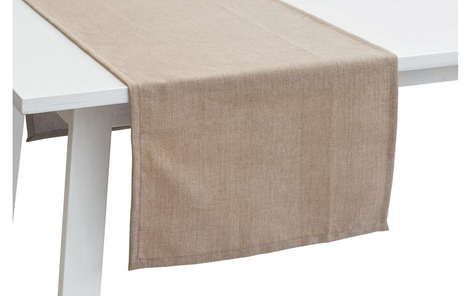 Pichler Tischläufer – Baumwolle, Taupe, 50 cm × 1,5 m