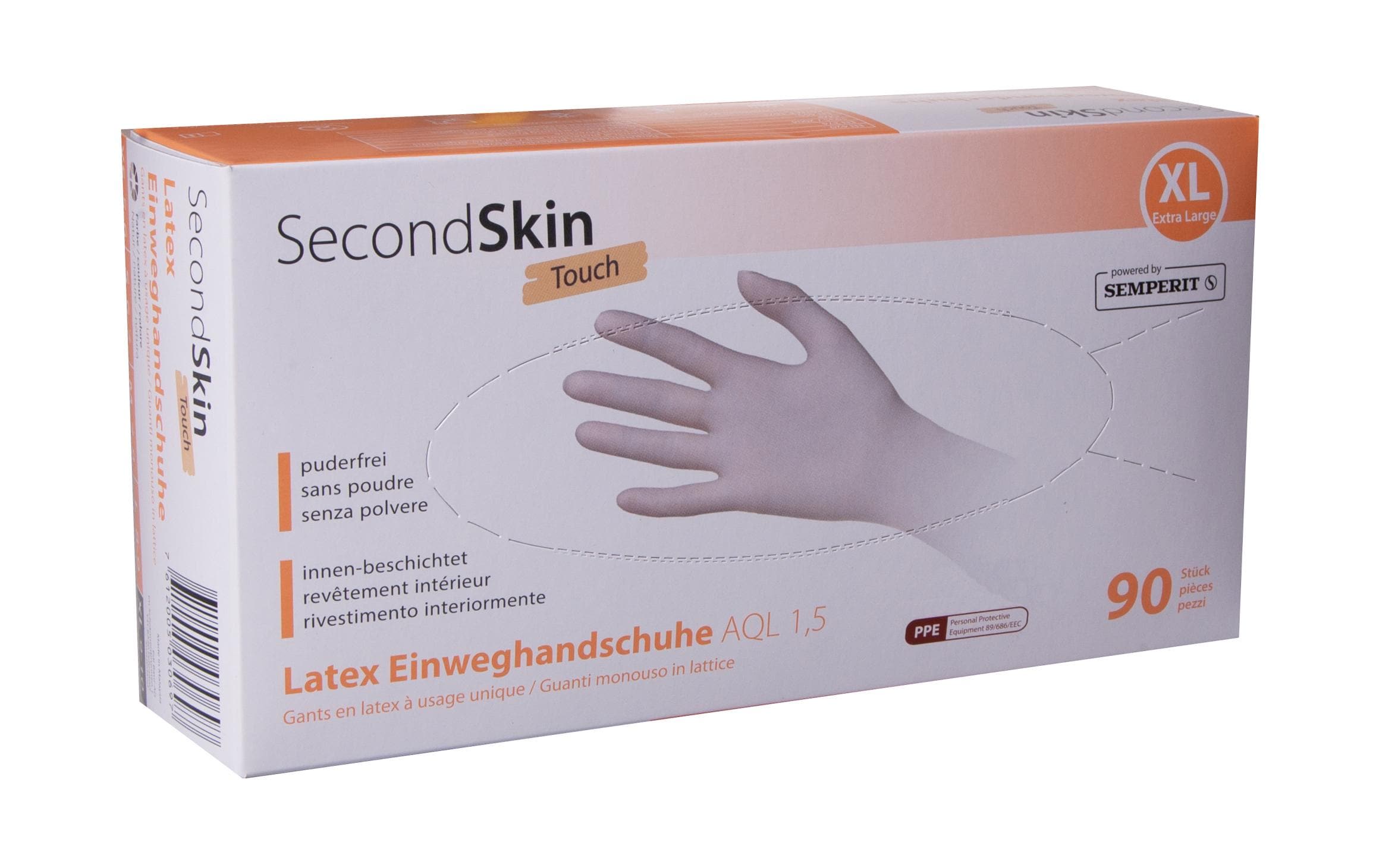 Secondskin Einweghandschuhe Latex – XL – Beige