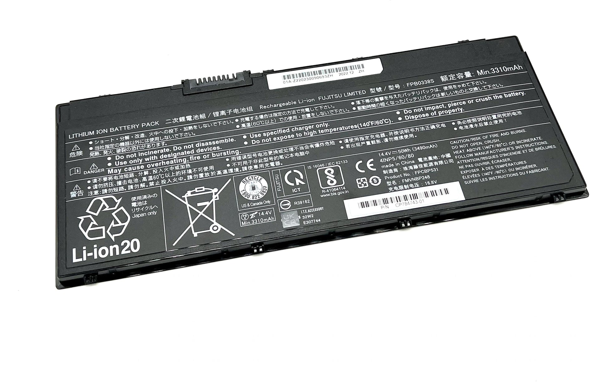 Vistaport Notebook-Akku – für Fujitsu LifeBook E548, E558, T937 – 50 Wh, 14,4 V (4 Zellen) – Schwarz