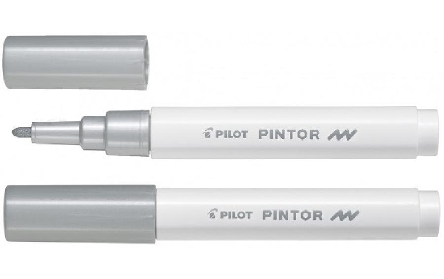 Pilot Pintor Paint Marker Metallic – Feine Spitze 1–2,9 mm – Silber – für Glas, Metall und Kunststoff
