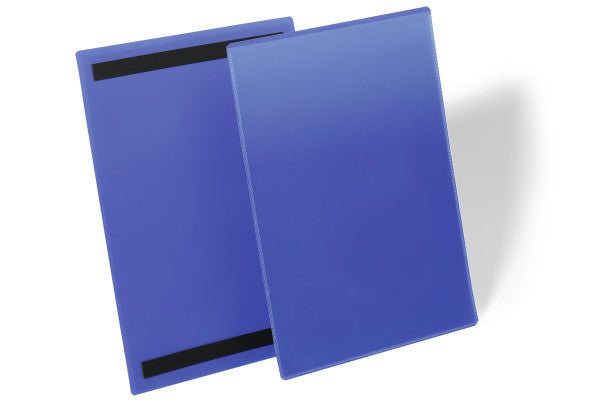 Durable Kennzeichnungstasche – 210 × 297 mm, blau, wiederablösbar, magnetisch, für A4 hoch