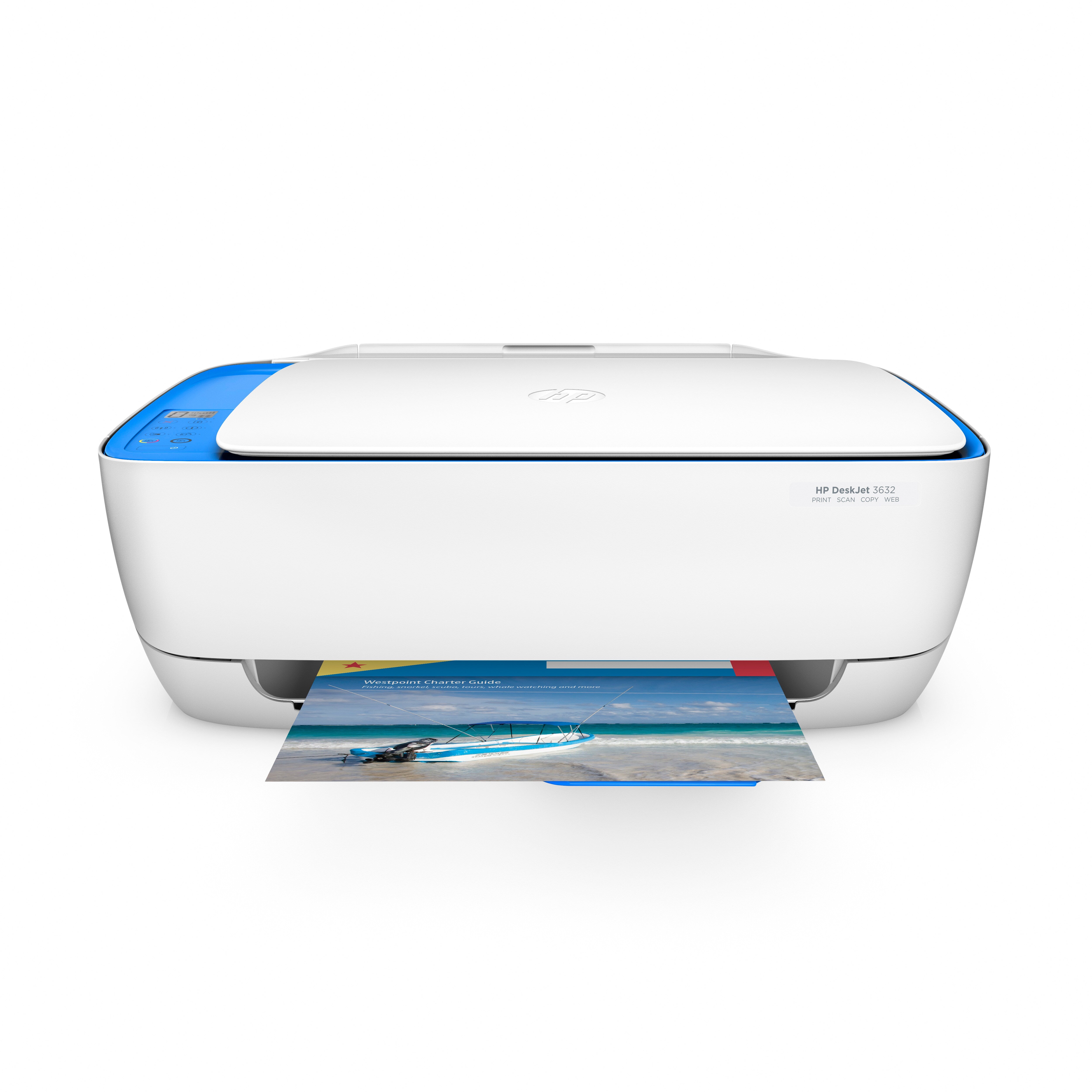 HP DeskJet 3632 – Farbtintenstrahl-Multifunktionsdrucker, A4, 3-in-1, WLAN, AirPrint