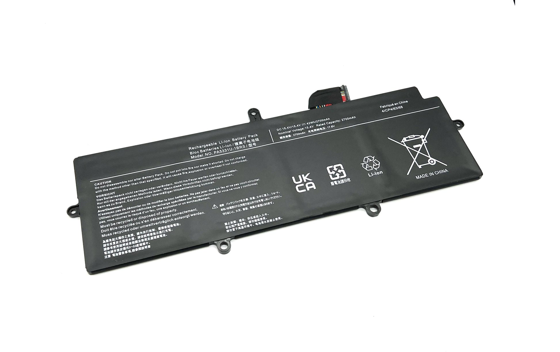 Vistaport Notebook-Akku – für Dynabook Portege A30-E/X30L-G, Tecra A40-E/G – 42 Wh, 15,4 V – Schwarz