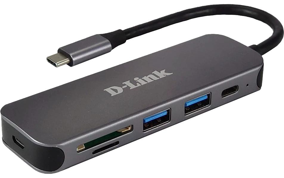 D-Link DUB-2325/E USB-Hub – USB-C, 2× USB-A, SD/microSD, für Windows/Mac