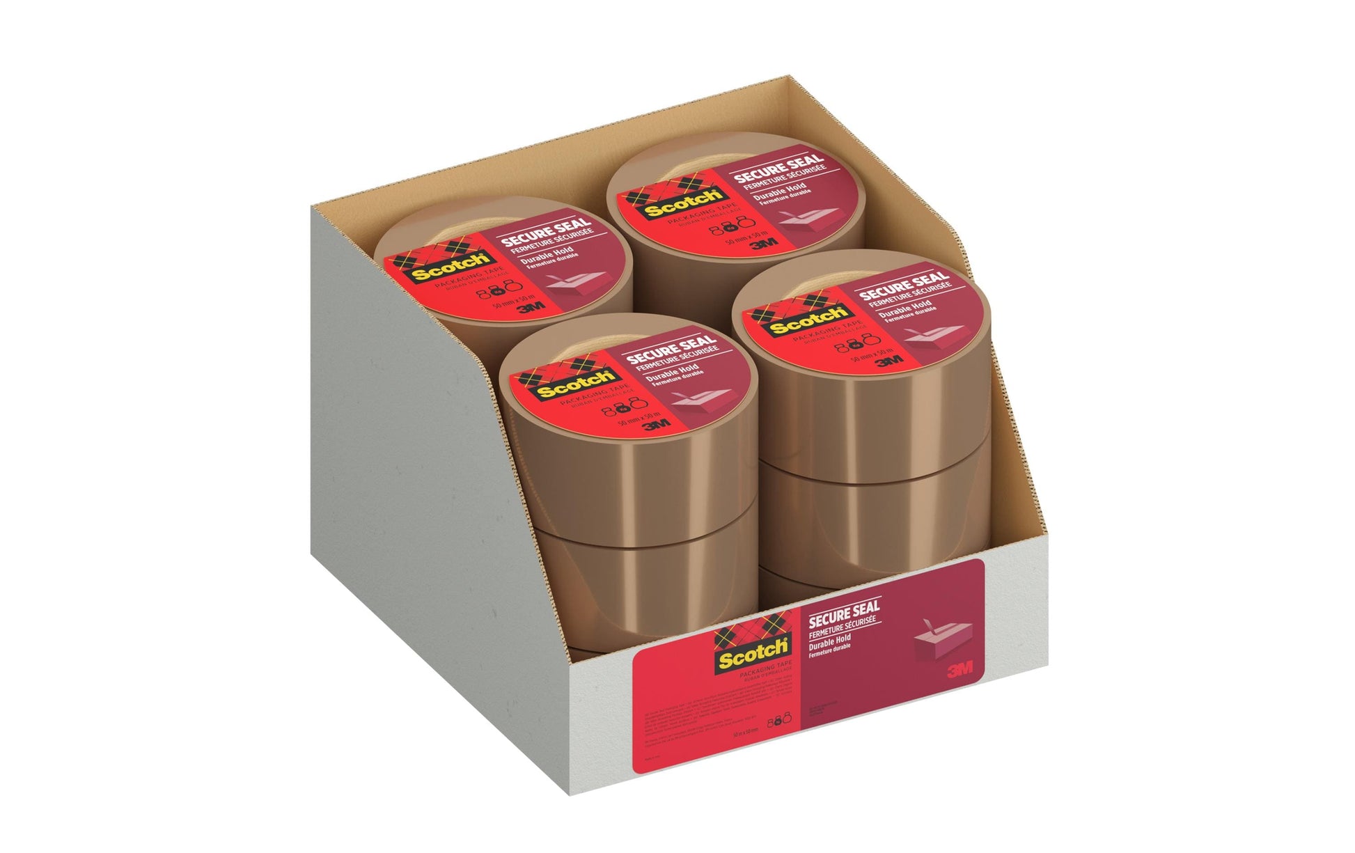 3M Scotch – Verpackungsklebeband, Braun, Extra Stark – 50 mm × 50 m – 1 Stück