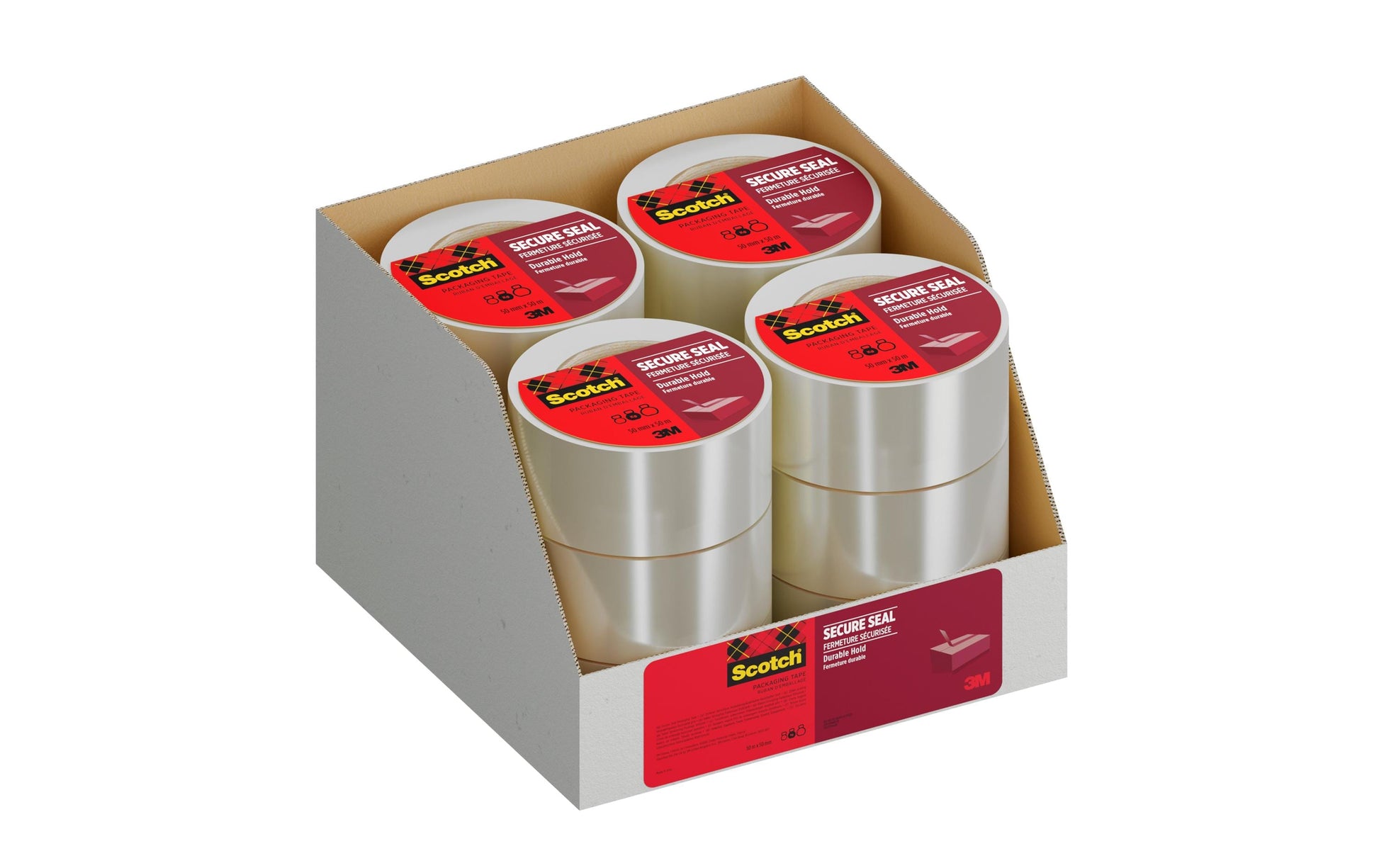 Scotch Verpackungsklebeband, transparent, extra stark – 50 mm × 50 m – 1 Stück