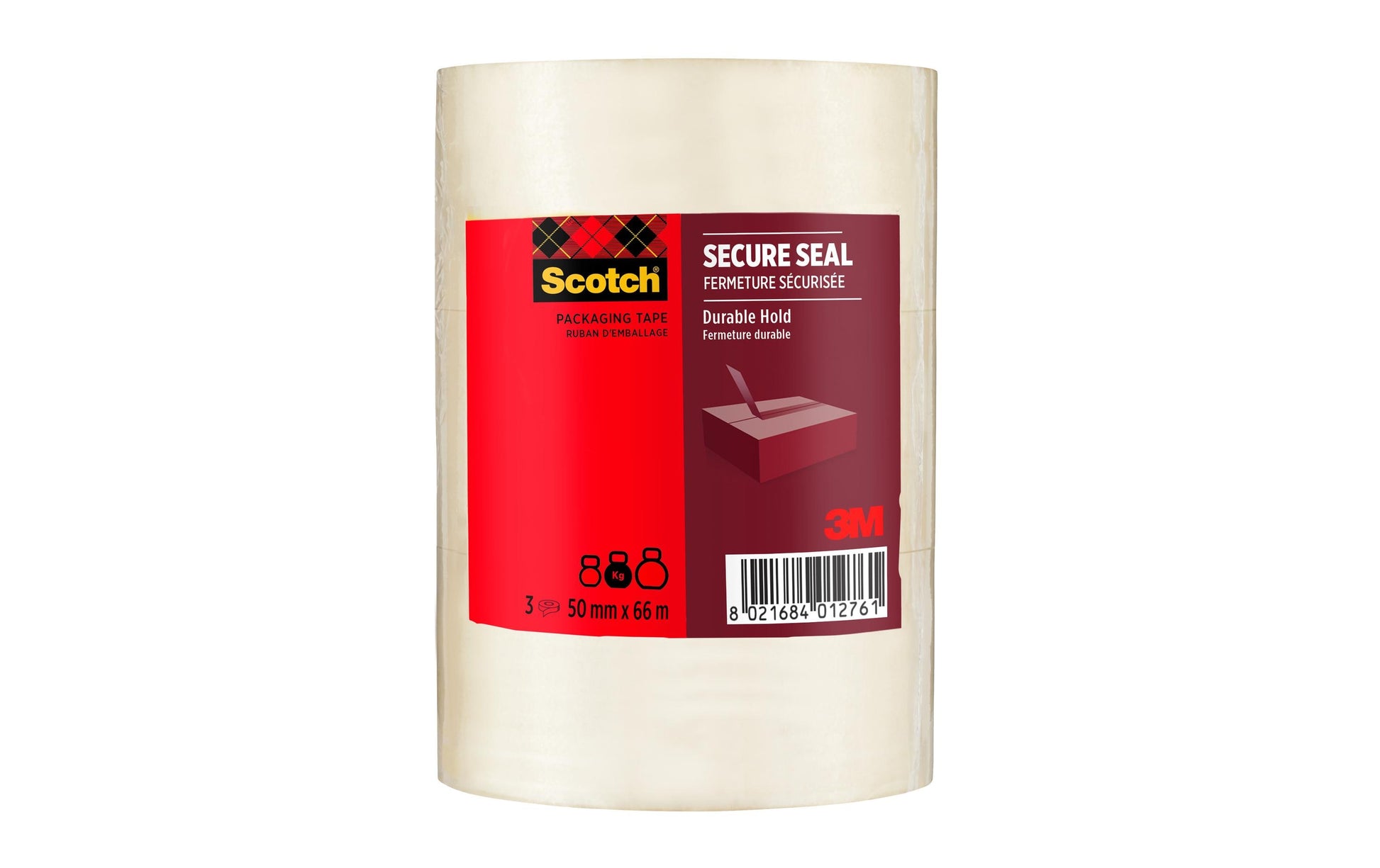 Scotch Verpackungsklebeband, Gelb – 50 mm × 66 m – 3 Rollen