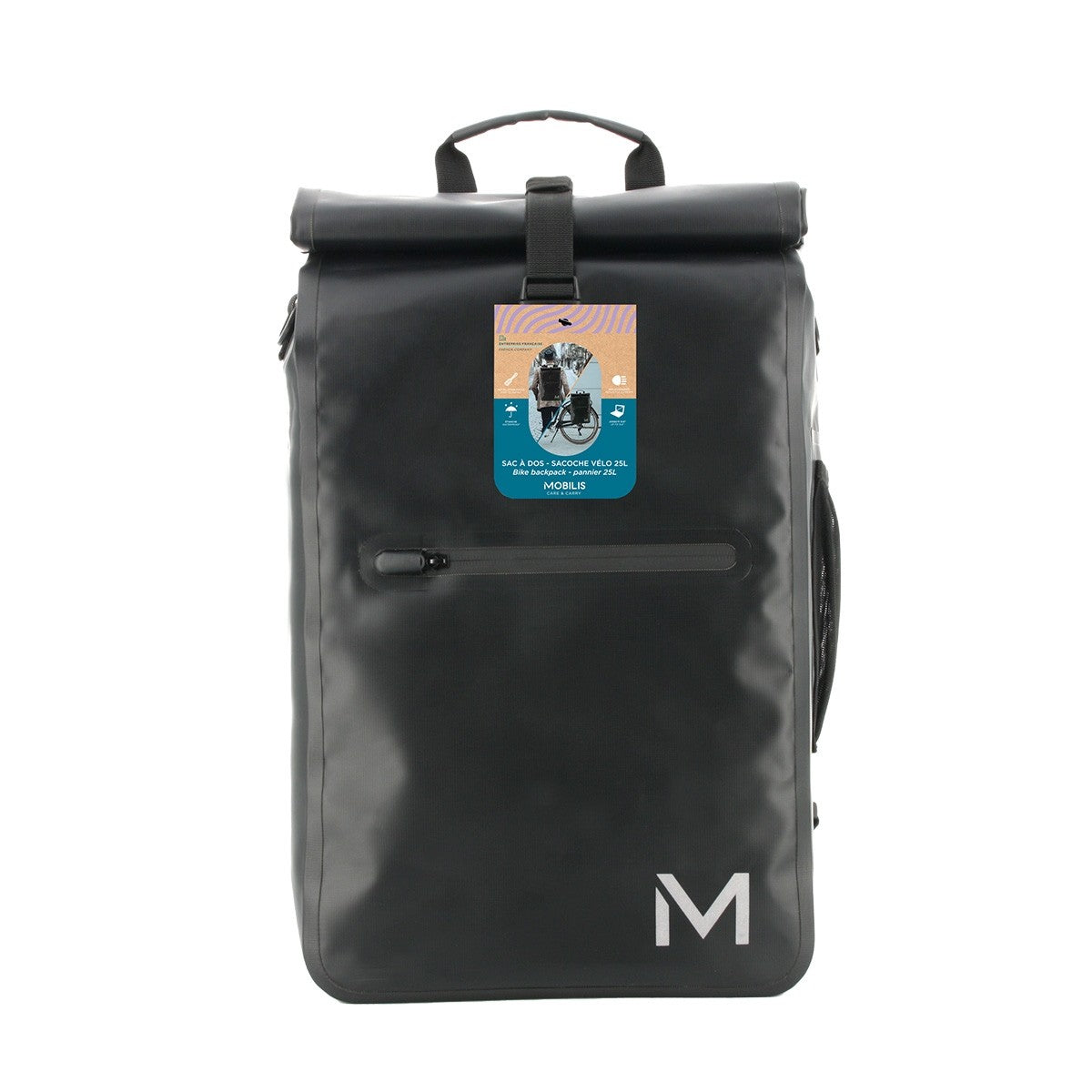Mobilis Notebook-Rucksack – für 15,6", 25 l, wasserfest, Plane – Schwarz, 350 × 200 × 450 mm