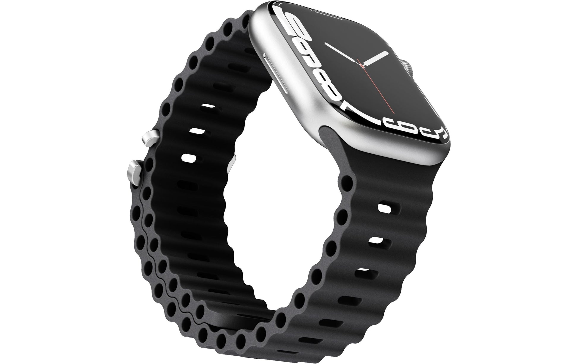Vonmählen Wave Band – Armband – für Apple Watch (diverse Grössen), Schwarz, Elastomer (TPR)