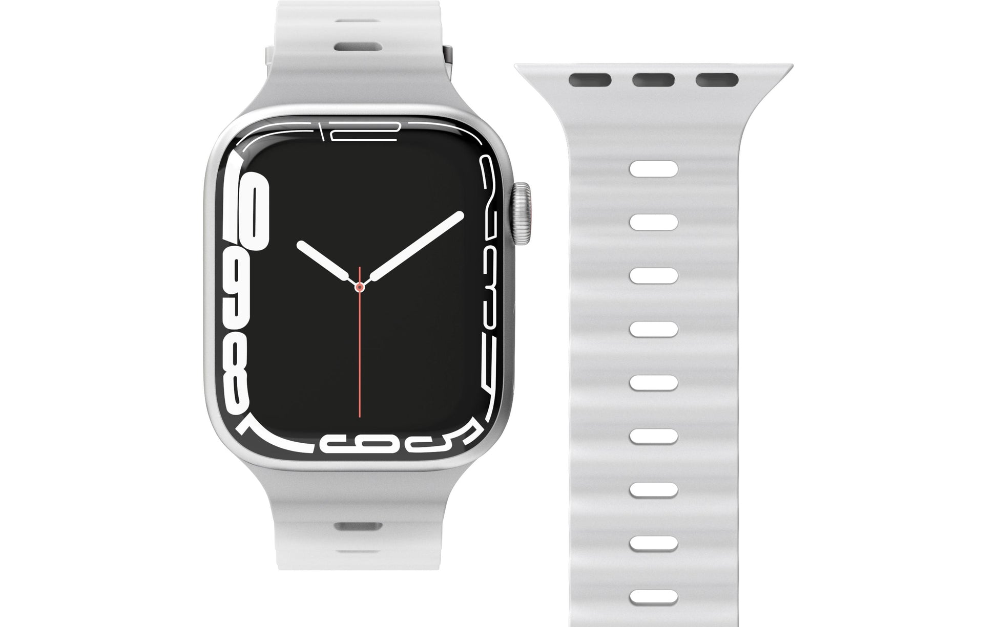 Vonmählen Wave Band 1 – Armband – für Apple Watch 38 mm, 40 mm, 41 mm, Grau, Silikon