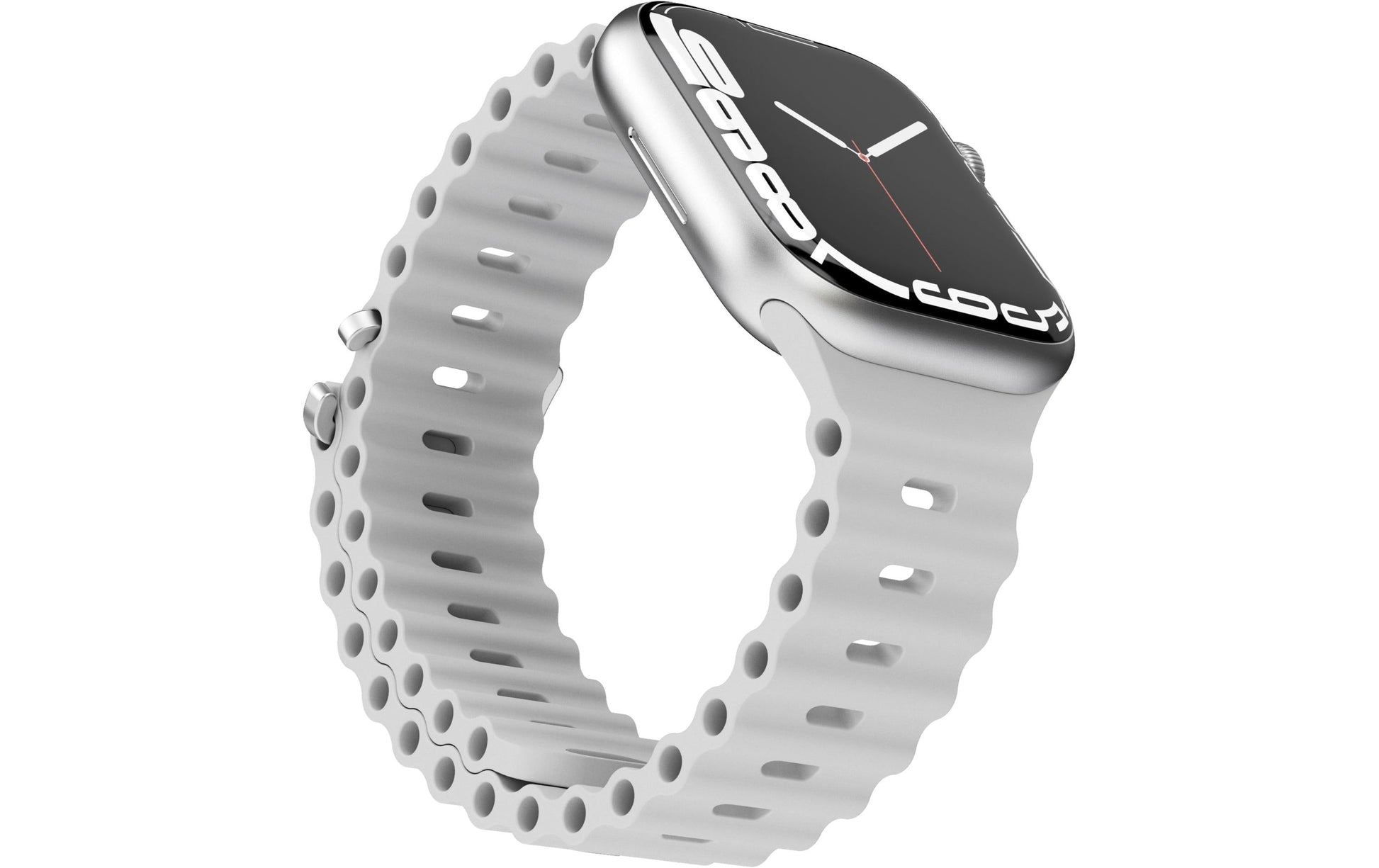 Vonmählen Wave Band 1 – Armband – für Apple Watch 38 mm, 40 mm, 41 mm, Grau, Silikon
