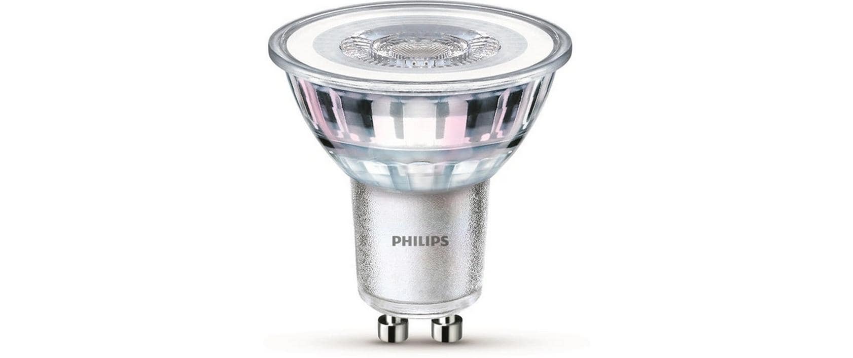 Philips by Signify Philips LED-Leuchtmittel GU10 – 355 lm, 4,6 W, Warmweiss 2700 K, 36°, 3 Stk., Transparent