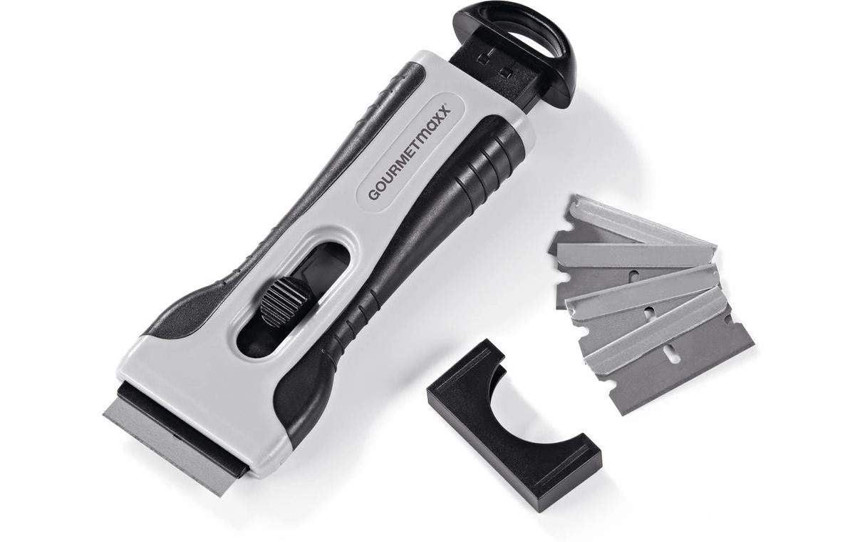 Gourmetmaxx Schaber 12442 – auswechselbare Klinge – 13,2 × 5,1 × 2,2 cm – grau – Stahl/Kunststoff