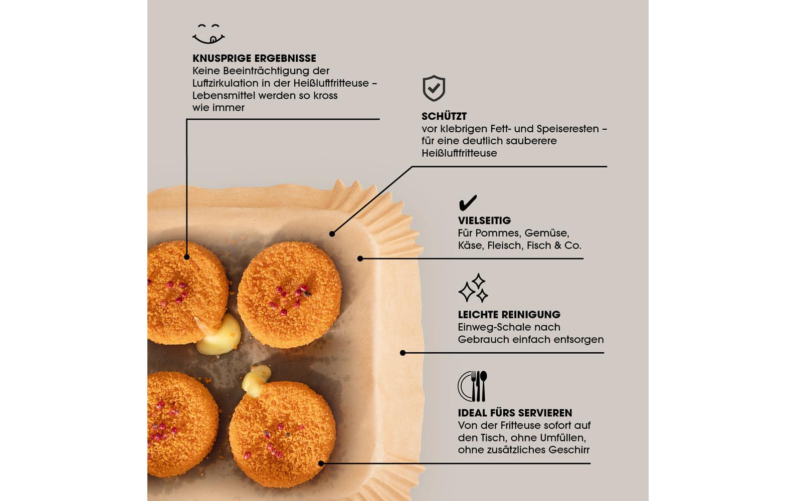 Gourmetmaxx Backpapier 20 × 20 × 4,5 cm, 100 Stk., Papier, Braun, Teflonbeschichtet