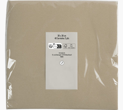 PRONAPPE PRO nappe Servietten beige – 38 × 38 cm, 2-lagig – 40 Stück