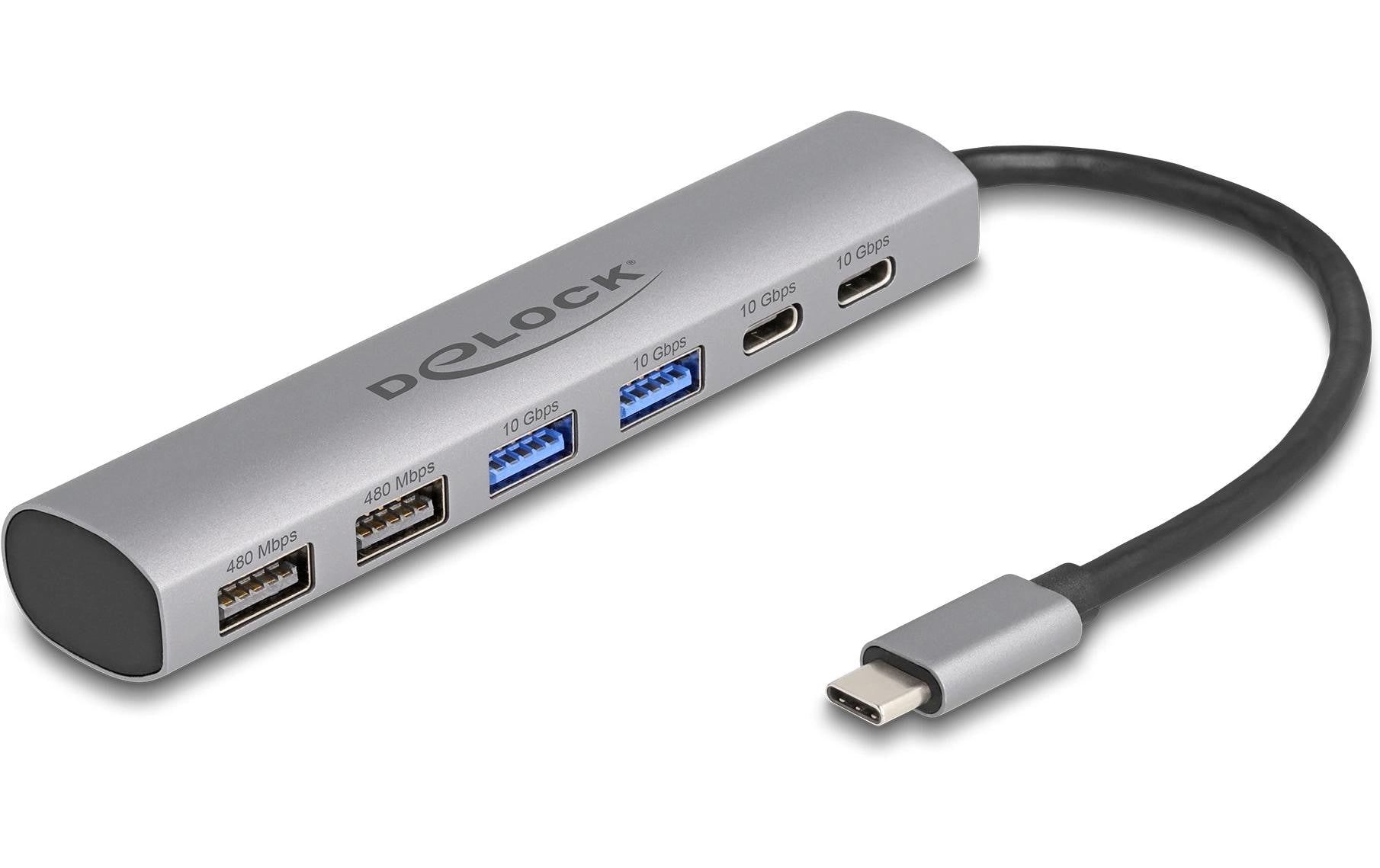 DeLOCK USB-Hub – USB-C, 4× USB-A, 2× USB-C, für Windows/Mac