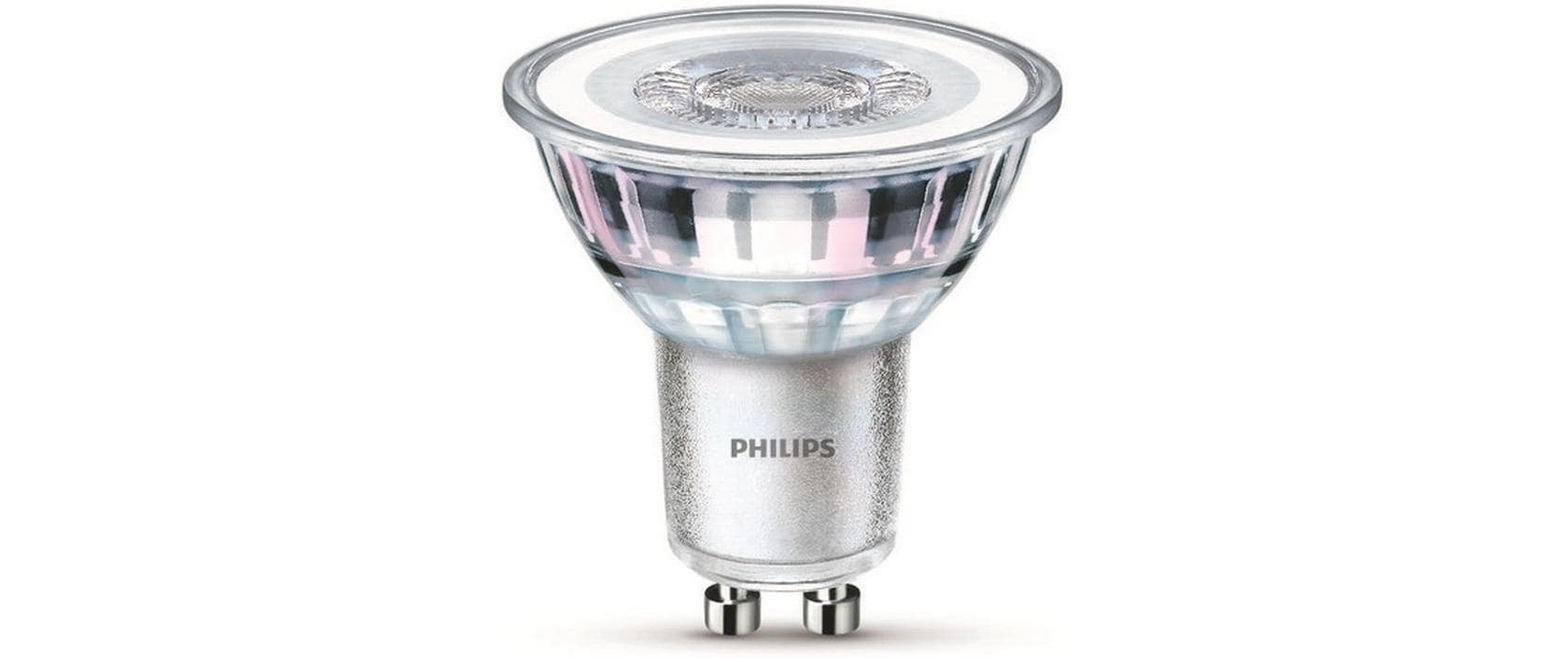 Philips by Signify Philips LED-Leuchtmittel GU10 Reflektor – Neutralweiss 4000 K, 275 lm, 3,5 W, 36° – 6 Stk. – Silber/Glas