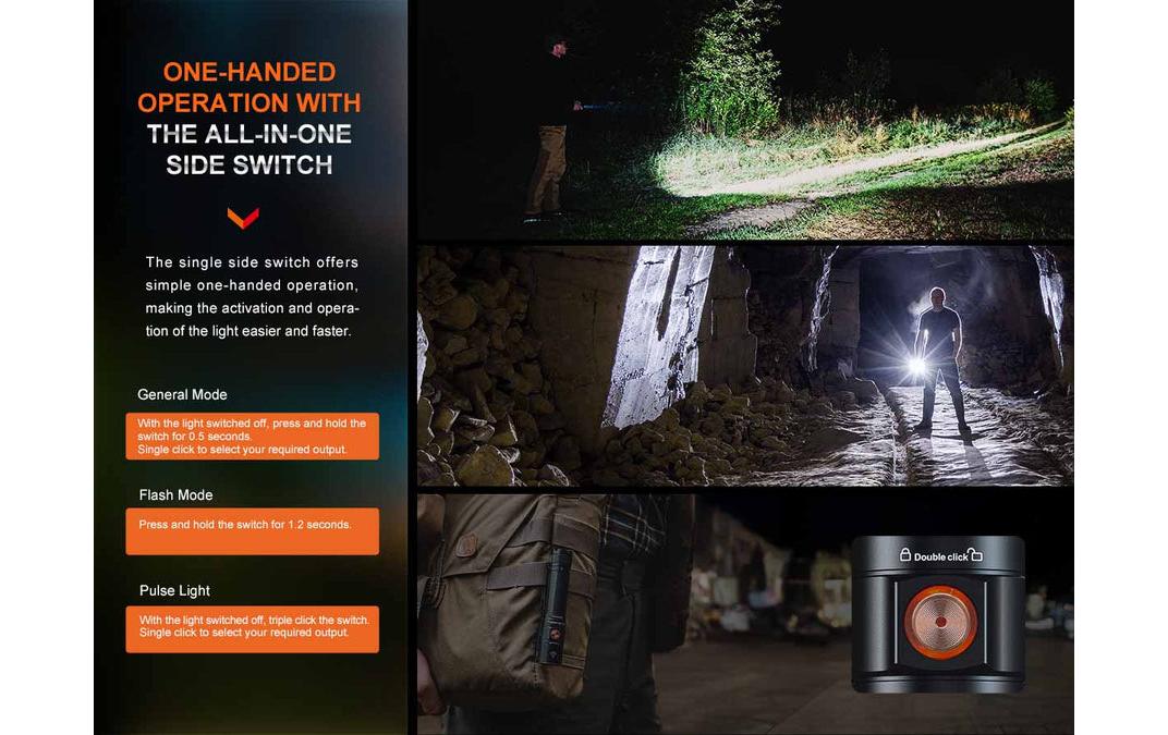 Fenix Taschenlampe E28R V2.0 – 1700 lm, 273 m, IP68, USB, 3400 mAh Akku, 7 Modi – Schwarz