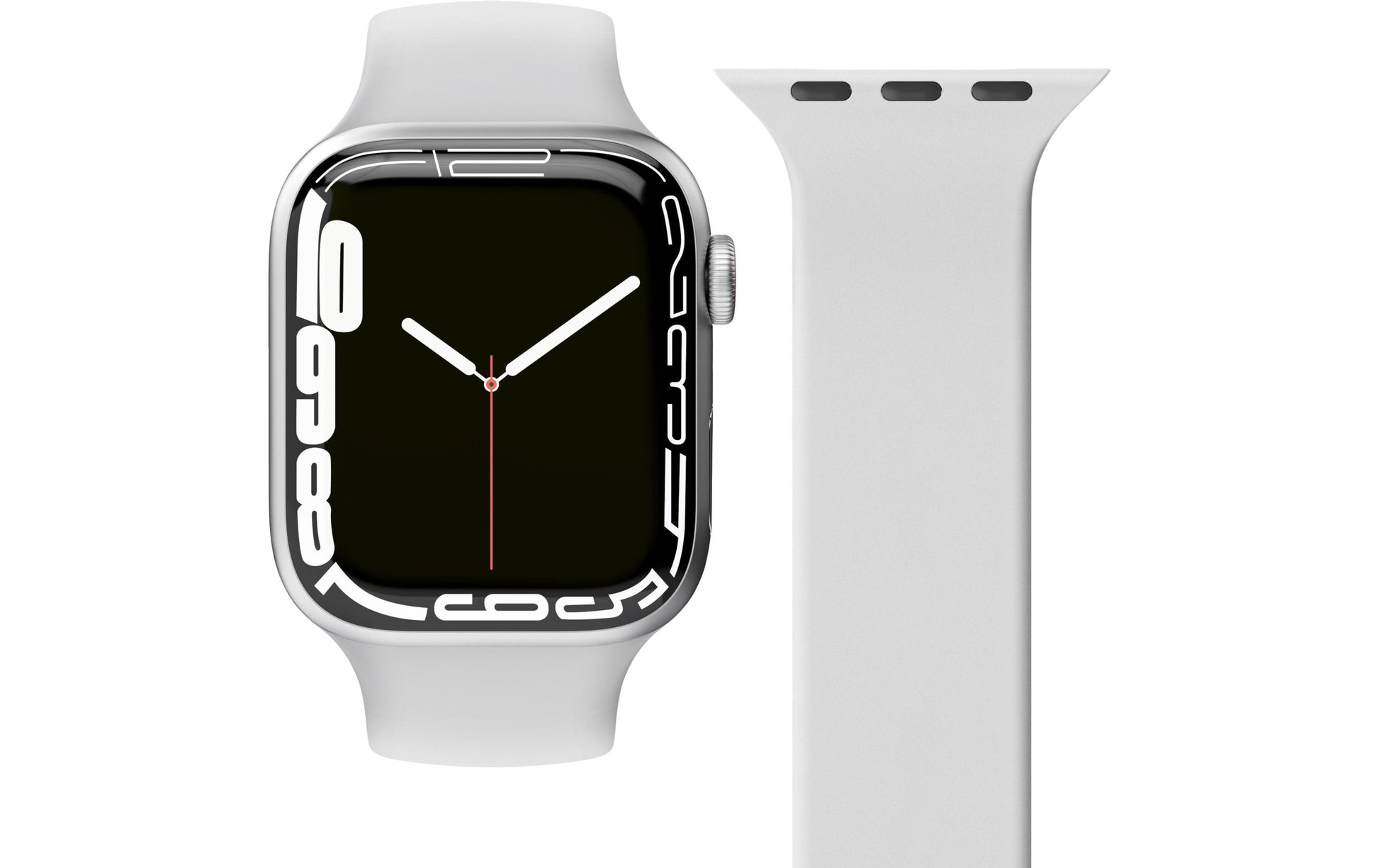 Vonmählen Solo Loop 1 – Armband – für Apple Watch 38 mm / 40 mm / 41 mm, Hellgrau, Grösse S, Silikon