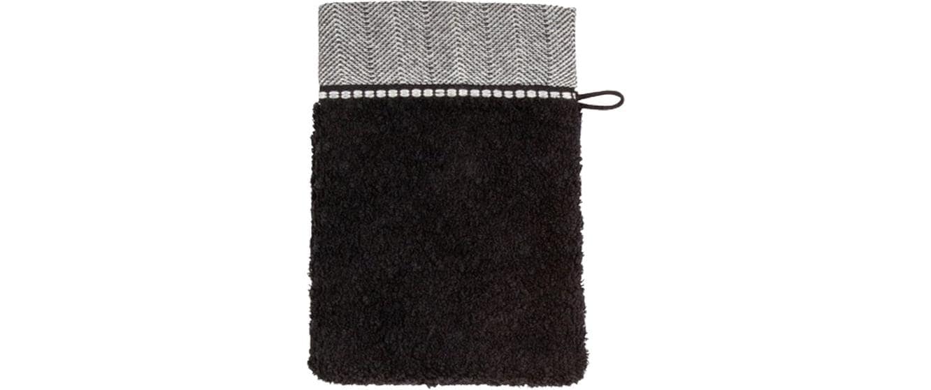 Möve Waschlappen Brooklyn – 15×20 cm, Baumwolle/Leinen/Viskose, 600 g/m², Schwarz