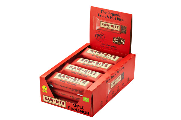 Rawbite Rohkostriegel – Apfel-Zimt, bio, vegan – 12 × 50 g