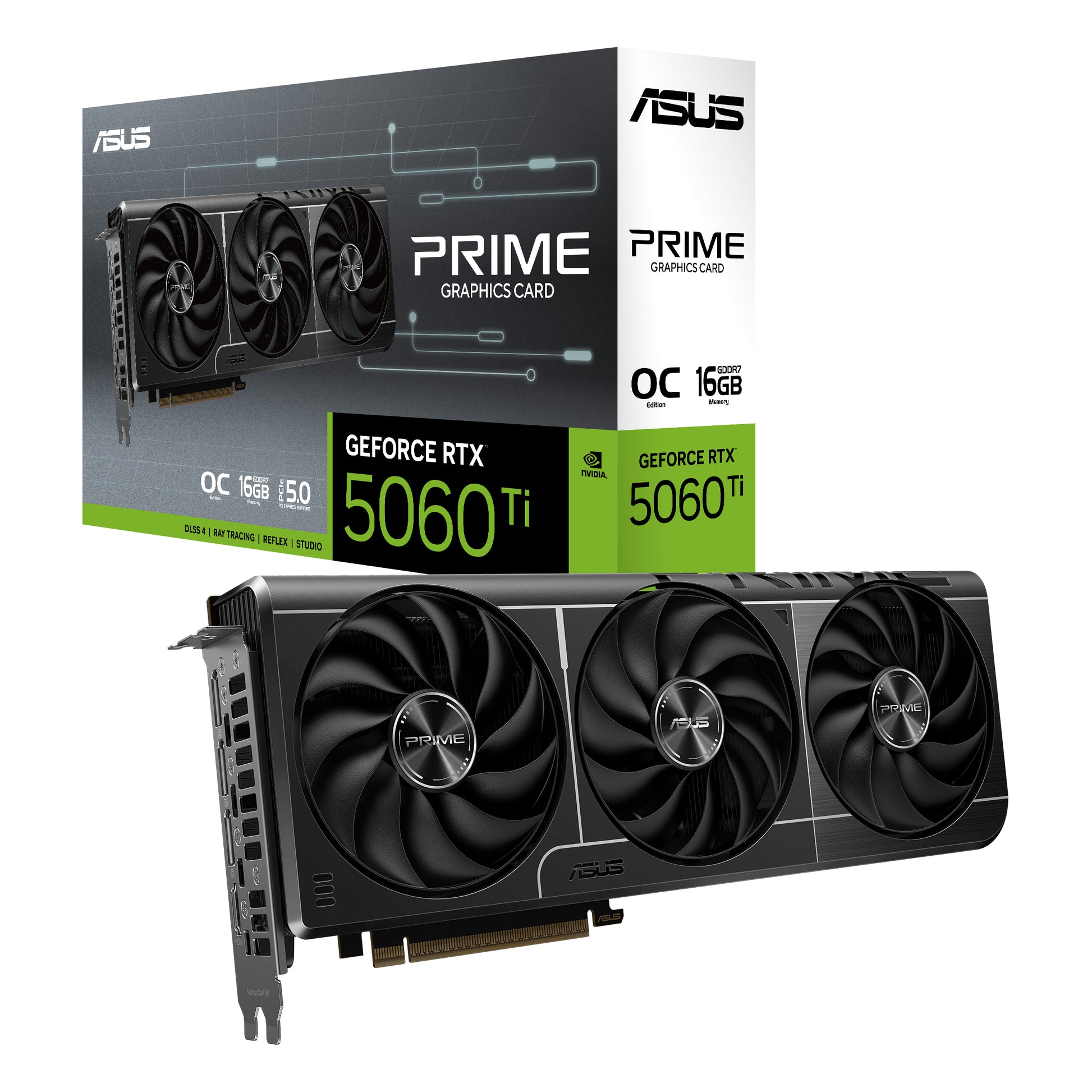 ASUS PRIME-RTX5060TI-O16G – PCIe Grafikkarte – 3×DP, 1×HDMI, PCIe 5.0, 1×8-polig
