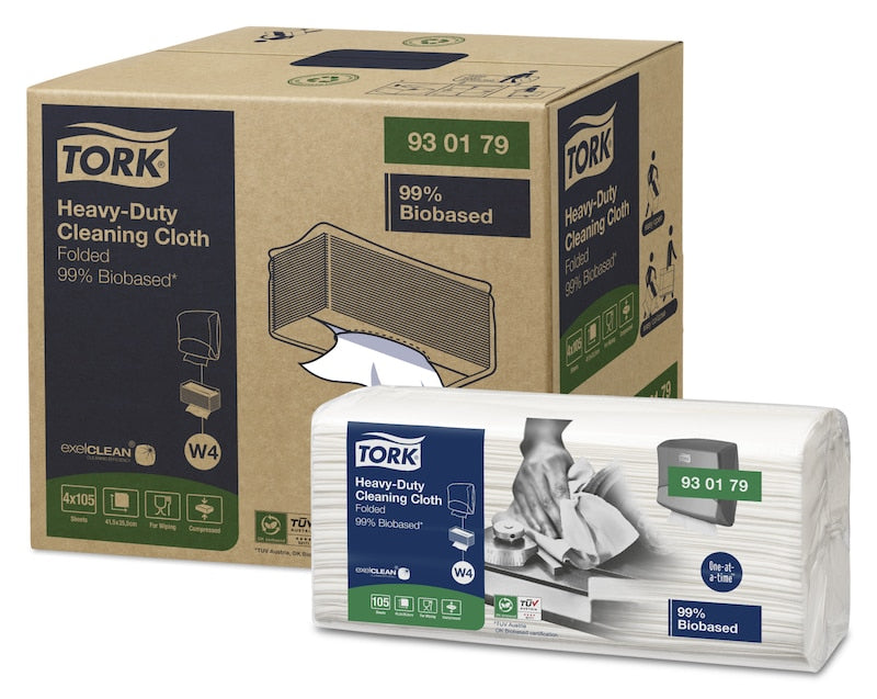 Tork Reinigungstücher, extra stark, 1-lagig – für Tork W4 Spender, weiss, 35,5 × 10,5 cm, 420 Stk.