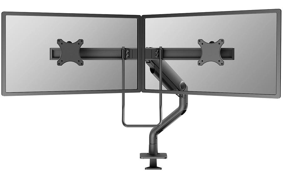 Neomounts DS75S-950BL2 – Tischhalterung, 2 Monitore, bis 27", VESA 75 × 75 mm, 8 kg, neigbar, schwarz