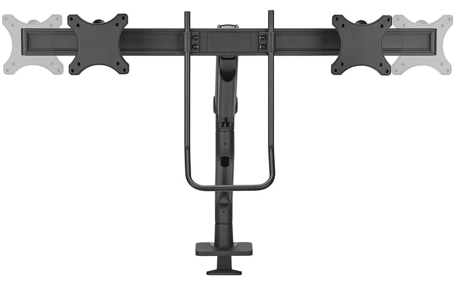 Neomounts DS75S-950BL2 – Tischhalterung, 2 Monitore, bis 27", VESA 75 × 75 mm, 8 kg, neigbar, schwarz