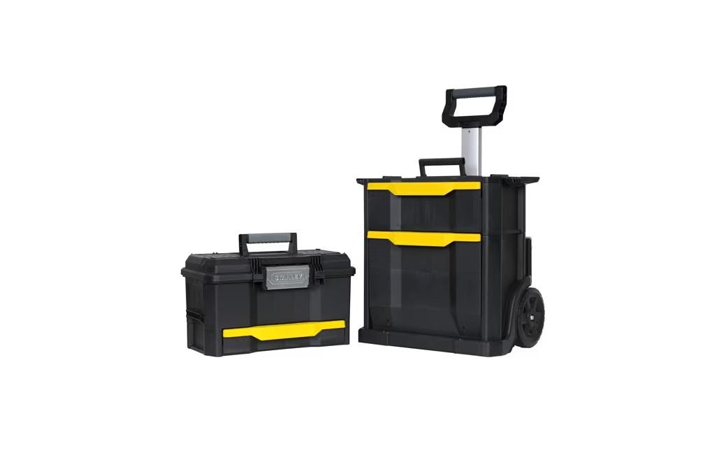 Stanley Werkzeugkasten 2-in-1, 347 × 488 × 778 mm, Kunststoff, schwarz, gelb