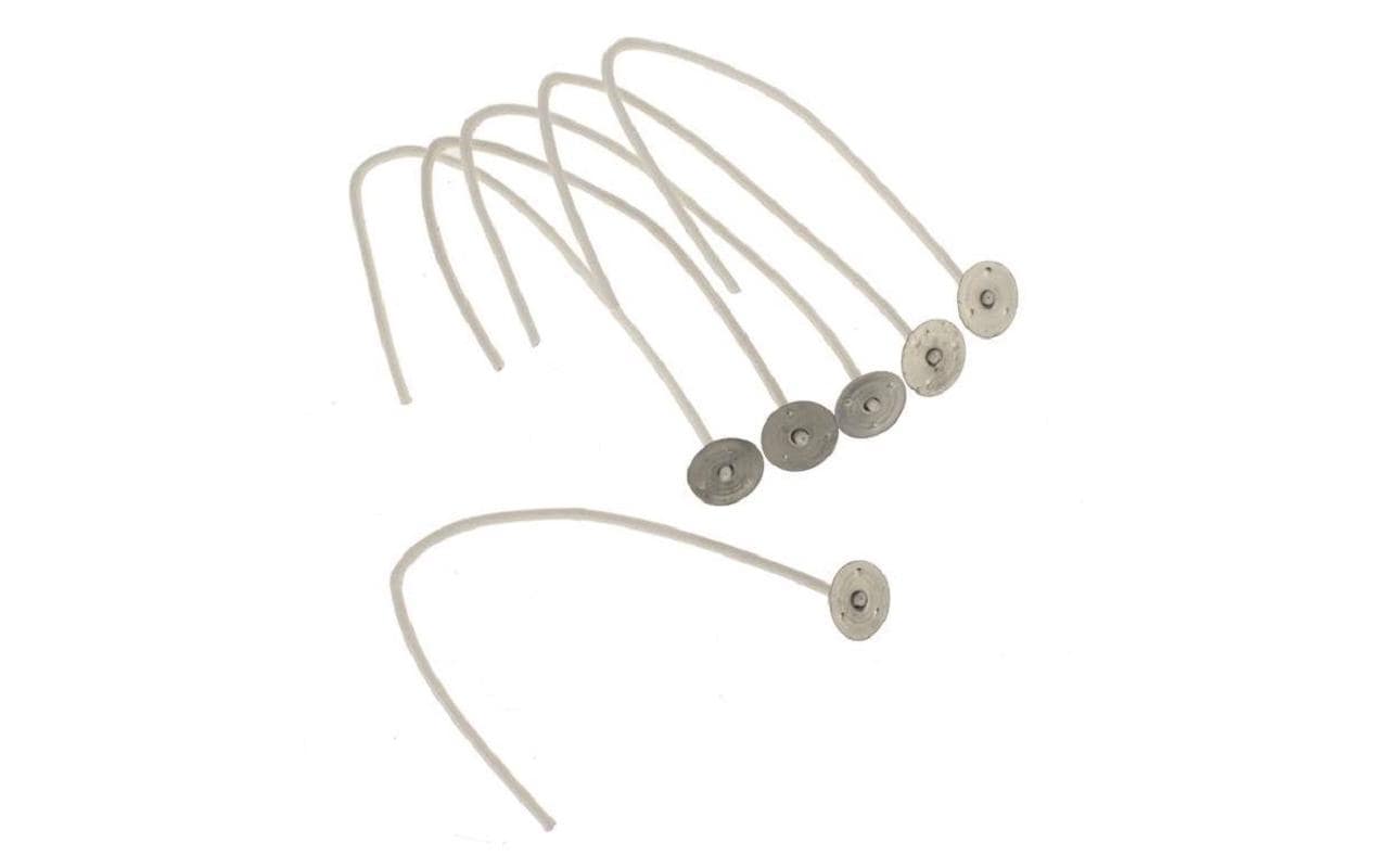 GLOREX Teelichtdocht mit Fuss, Weiss, 15 cm, 6 Stk.