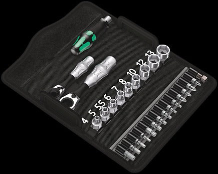 Wera Kraftform Kompakt Zyklop Mini 2 – Knarrensatz, 27-teilig, mit Ratsche, Etui