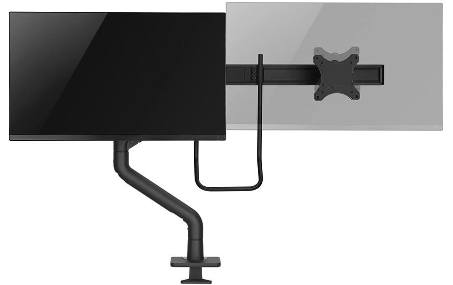 Neomounts DS75S-950BL2 – Tischhalterung, 2 Monitore, bis 27", VESA 75 × 75 mm, 8 kg, neigbar, schwarz