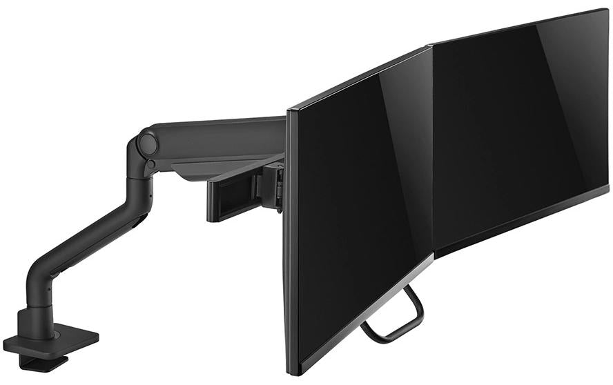 Neomounts DS75S-950BL2 – Tischhalterung, 2 Monitore, bis 27", VESA 75 × 75 mm, 8 kg, neigbar, schwarz