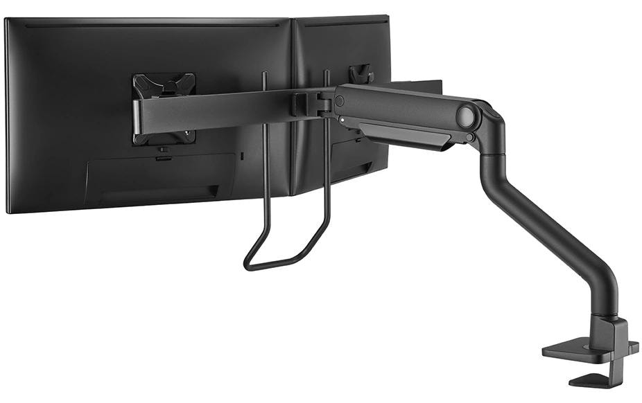 Neomounts DS75S-950BL2 – Tischhalterung, 2 Monitore, bis 27", VESA 75 × 75 mm, 8 kg, neigbar, schwarz