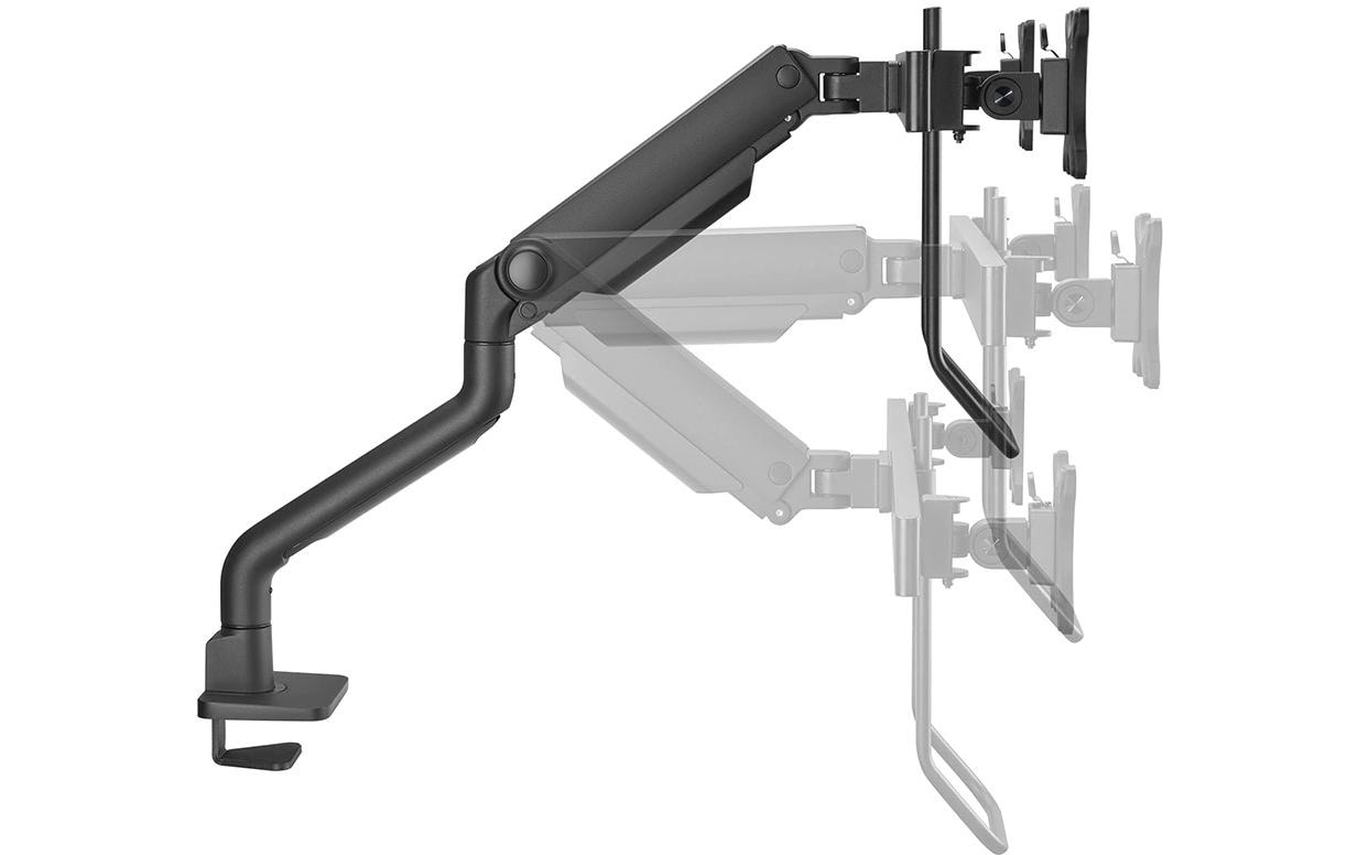 Neomounts DS75S-950BL2 – Tischhalterung, 2 Monitore, bis 27", VESA 75 × 75 mm, 8 kg, neigbar, schwarz