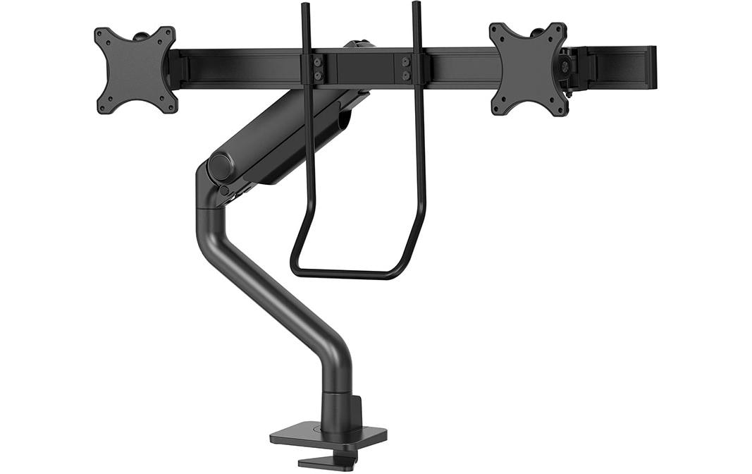 Neomounts DS75S-950BL2 – Tischhalterung, 2 Monitore, bis 27", VESA 75 × 75 mm, 8 kg, neigbar, schwarz