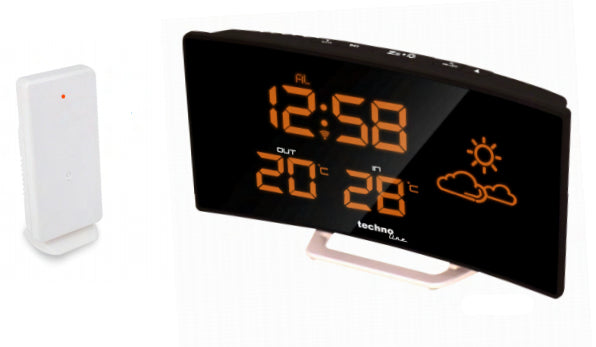 Technoline WS6832 – Wetterstation, Innen/Aussen, inkl. Aussensender – Schwarz
