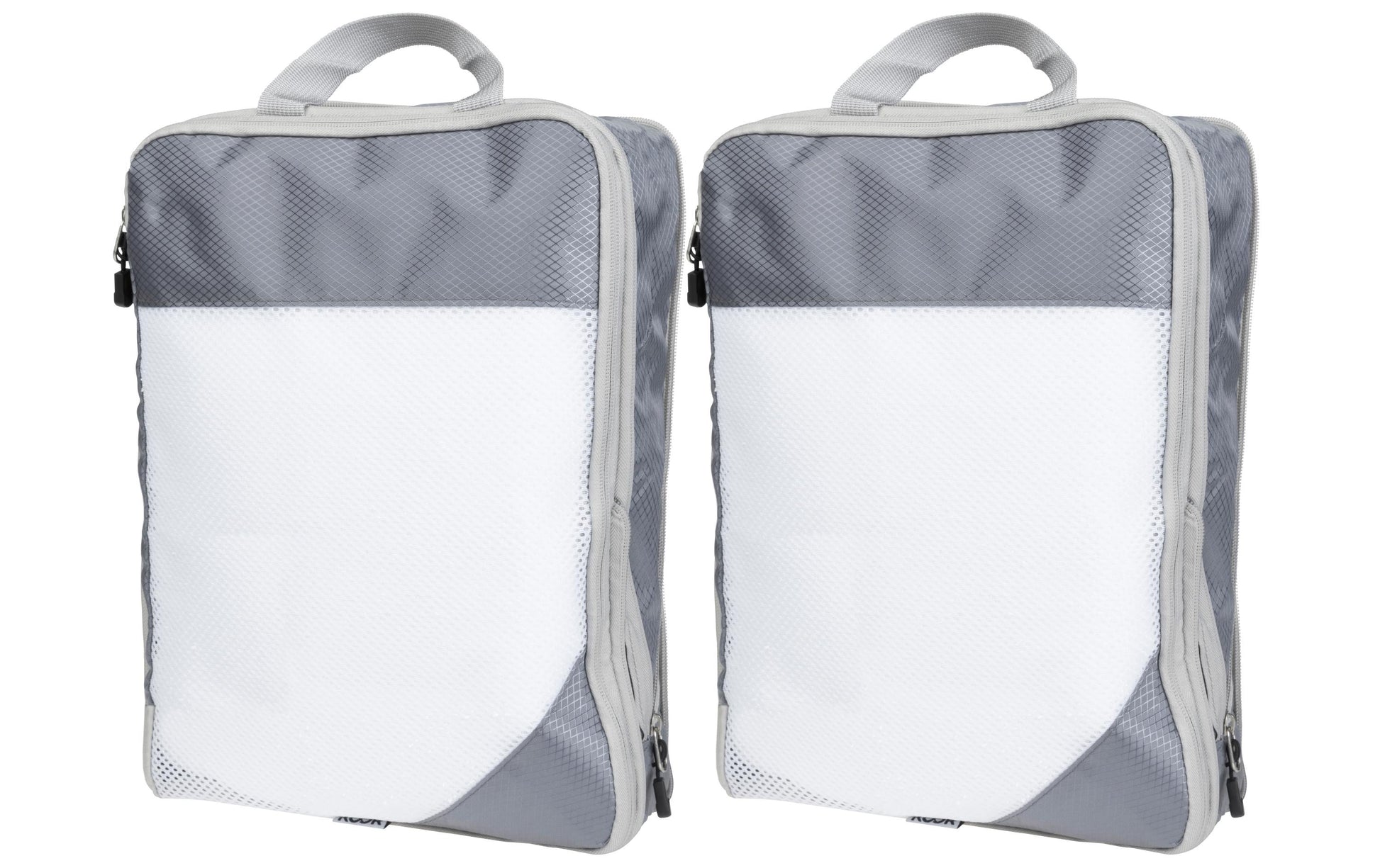 KOOR Reissverschlusstasche – 35×9×25 cm – Grau – Polyester – 2 Stk.
