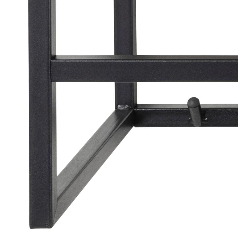 Actona Wandgarderobe – 7 Haken, Stahl/Holz, Schwarz/Natur, 77 × 28 × 22 cm
