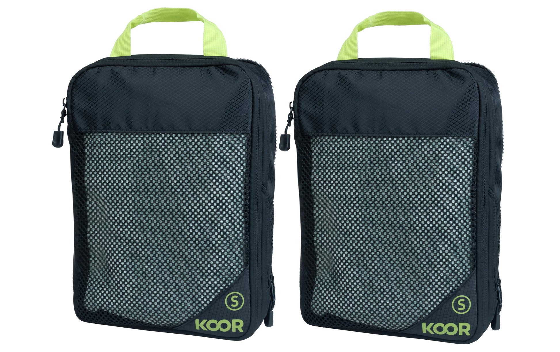 KOOR Packhilfen-Set Goora Small – mit Reissverschluss, mit Tragegriff – 5 l, 30 × 9 × 20 cm – grün – 2-teilig