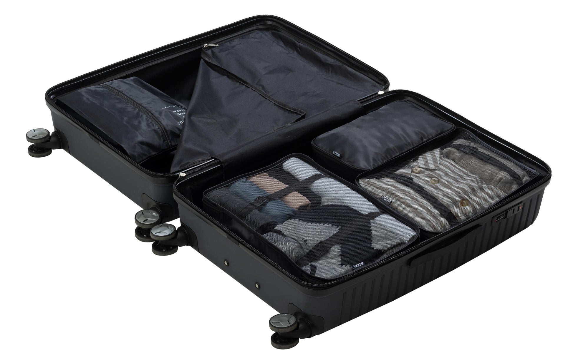 KOOR Organizer-Set Reesa – 37 l – schwarz, Polyester – 4 Stk.