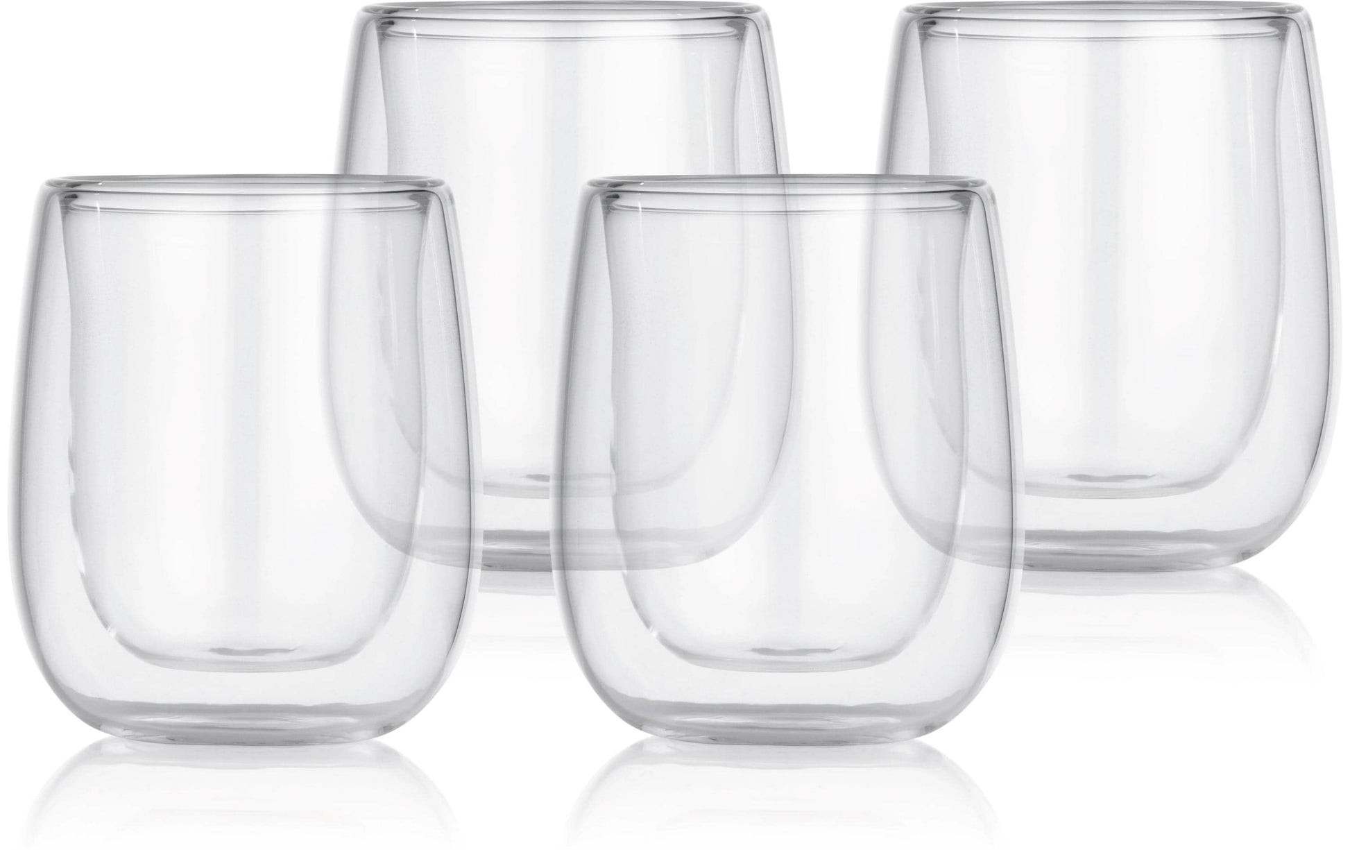 Gourmetmaxx Espressotasse – 4er Set, 80 ml, 3,5 × 5,5 × 6,5 cm, Borosilikatglas, Transparent, doppelwandig