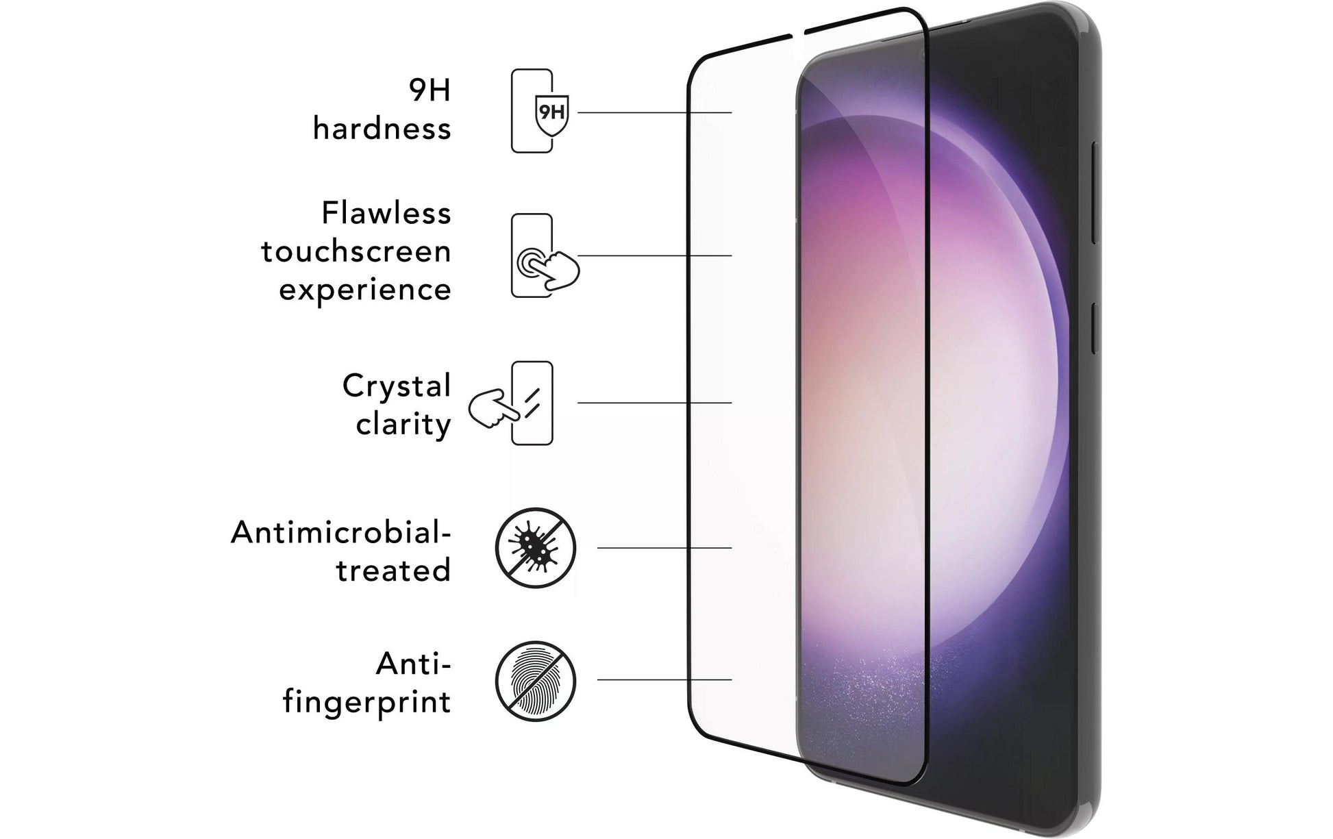 dbramante1928 Displayschutz (Folie), Antibakteriell – für Galaxy S23