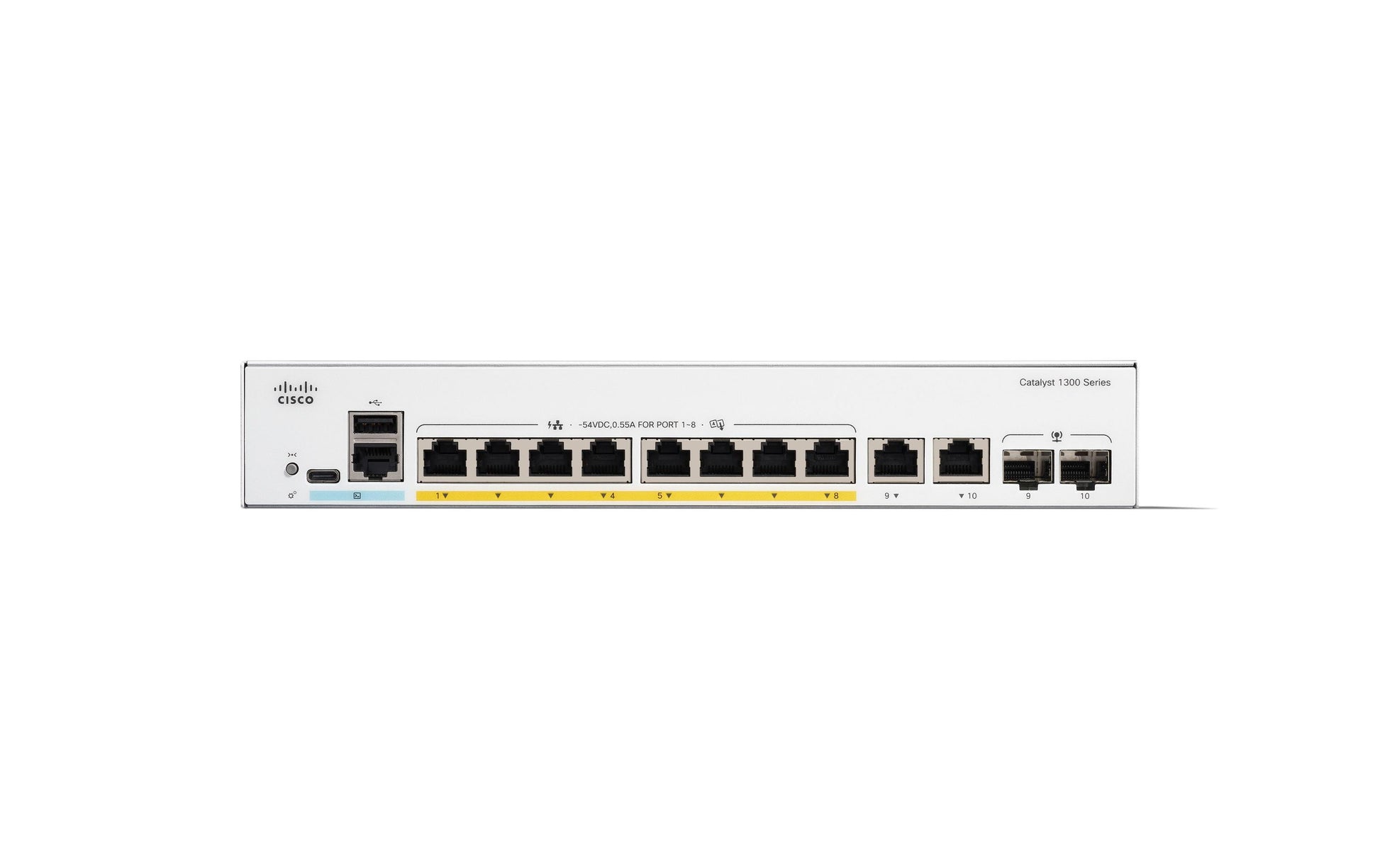Cisco Catalyst 1300 – Managed Switch – 8×GbE, 2×SFP, L2, PoE, 19" Rack