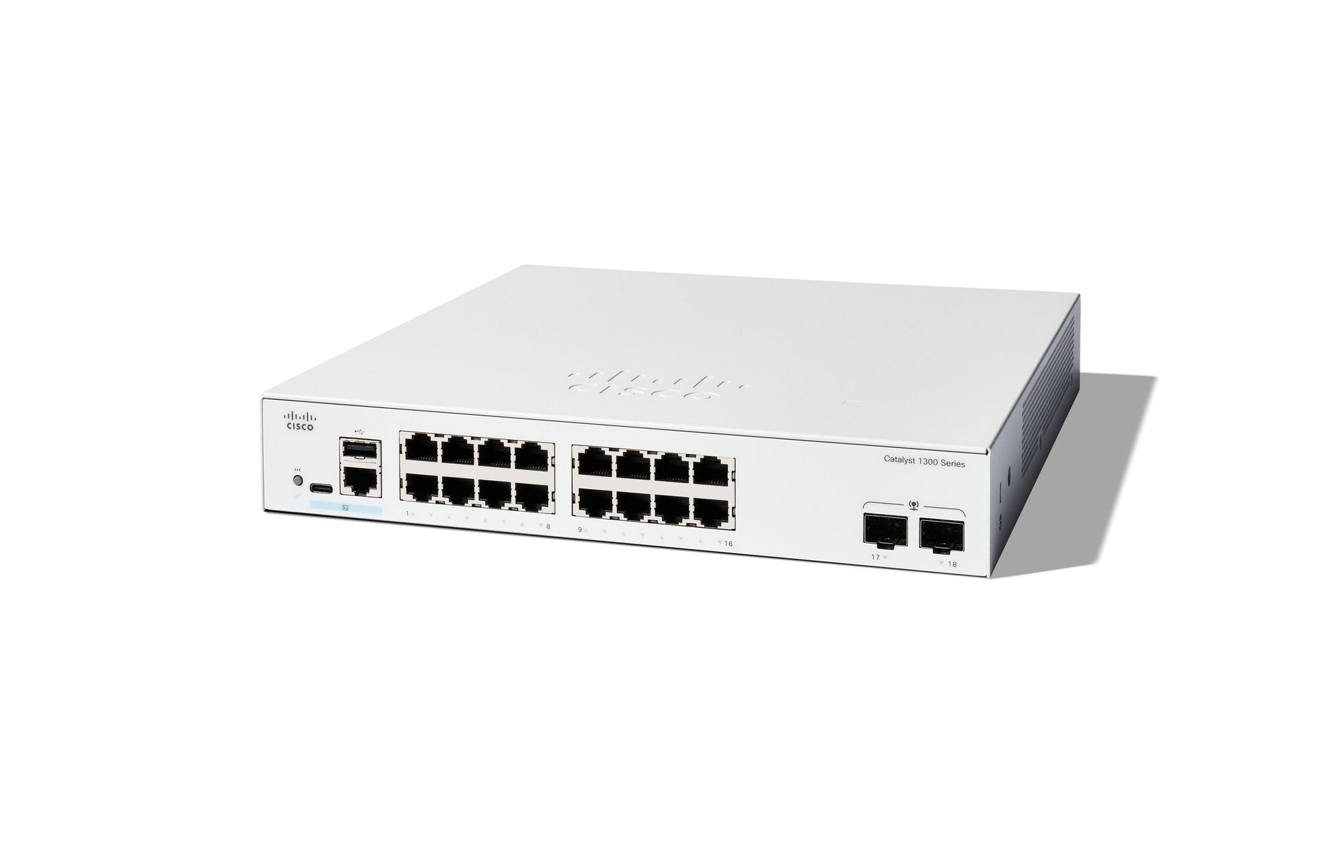 Cisco Catalyst 1300-16P-2G – Managed Switch – 16×GbE, 2×SFP, L2/L3, PoE