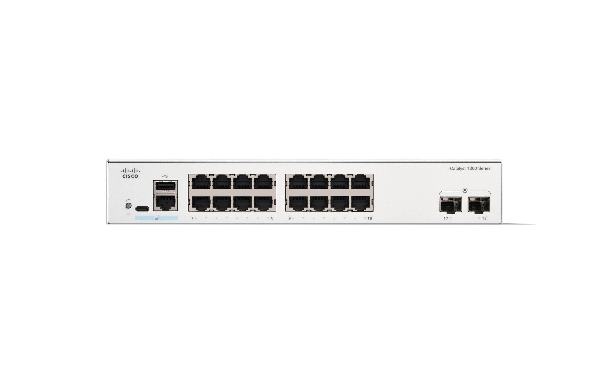 Cisco Catalyst 1300-16P-2G – Managed Switch – 16×GbE, 2×SFP, L2/L3, PoE