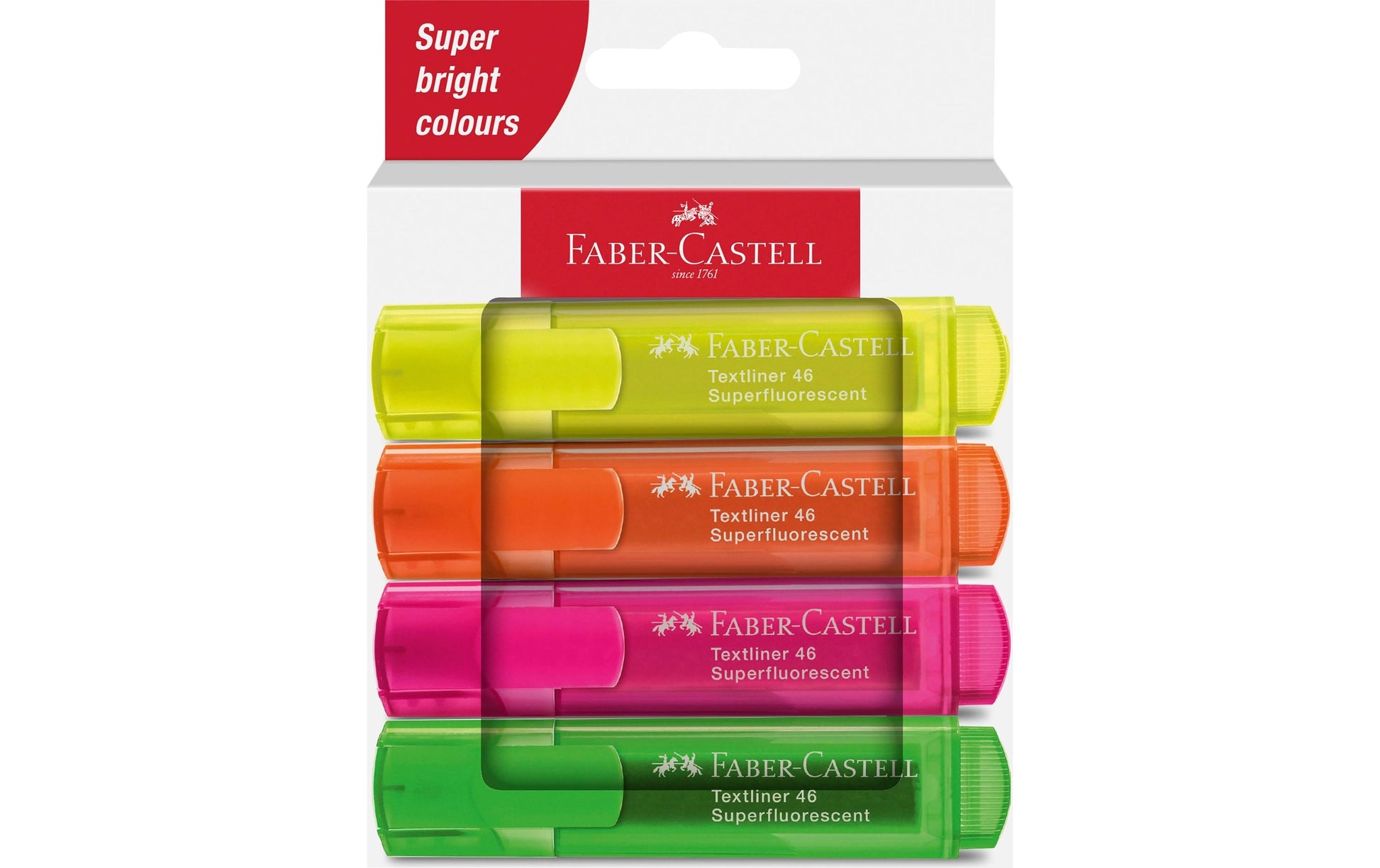 Faber-Castell Textmarker Set 4 Farben – Keilspitze, 1–5 mm, nachfüllbar