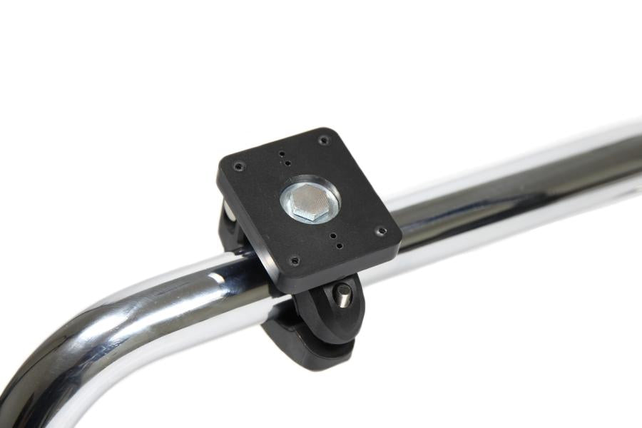 Brodit Platte 50×42 mm mit Montage – für Rohre Ø 22–31 mm – Schwarz, ABS